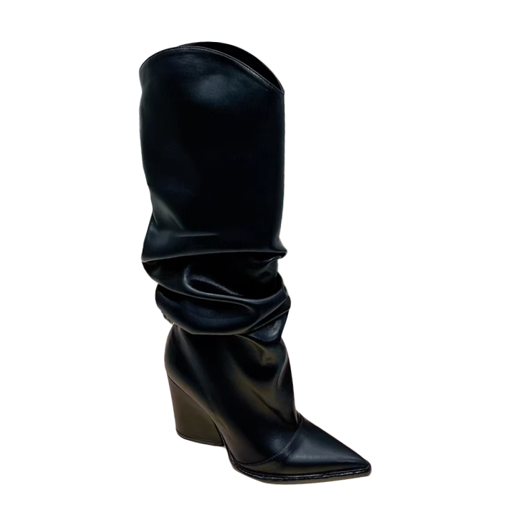 HEMLO Fold Knee High Boots