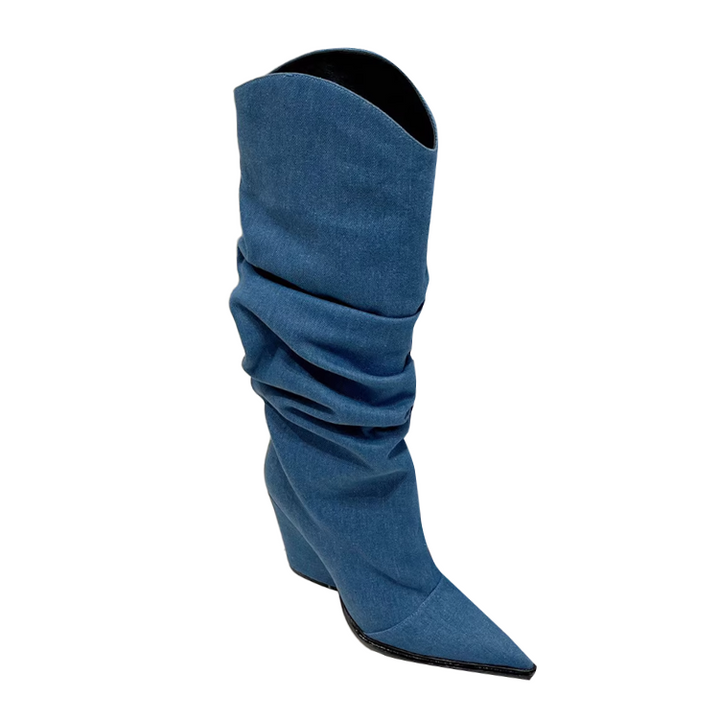 HEMLO Fold Knee High Boots