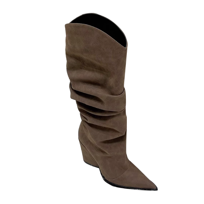 HEMLO Fold Knee High Boots