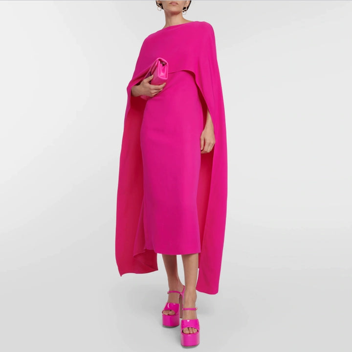 HEVRI Cape Evening Dress Gown