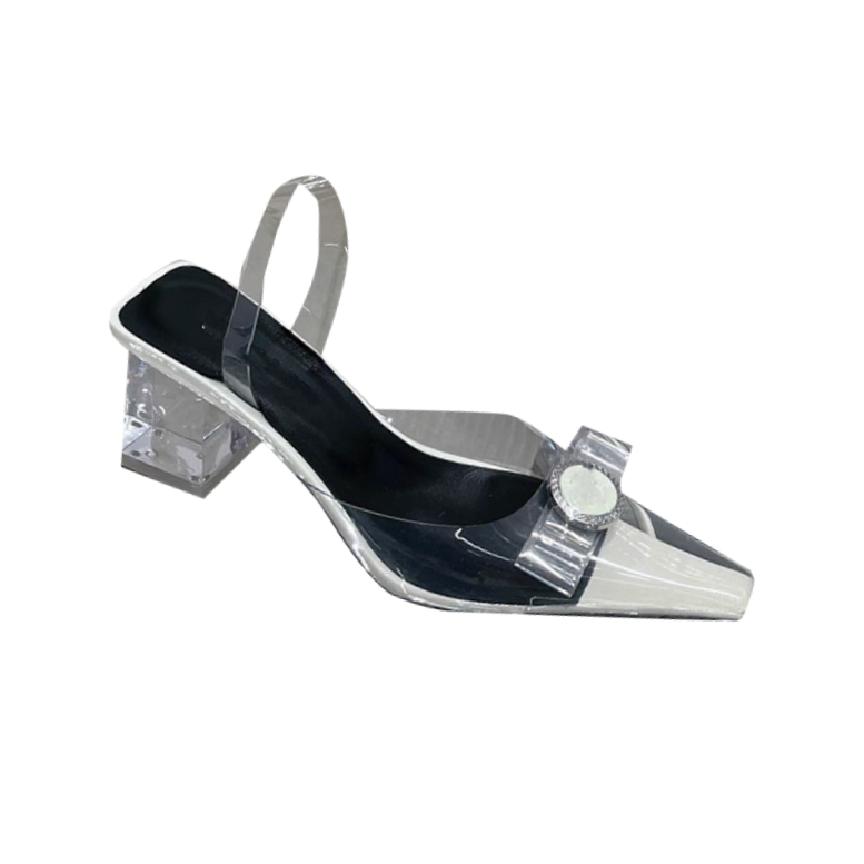 HOLRE Bow PVC Transparent Heel Sandals - 6cm