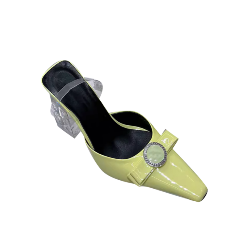HOLRE Bow Transparent Heel Sandals - 9.5cm