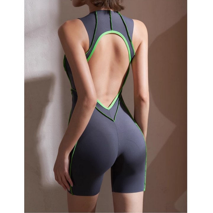 HUDRO Yoga Pilates Backless Fitted Bodysuit Activewear