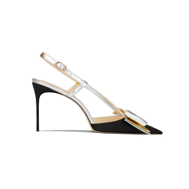 HURON Bow Mid Heel Sandals - 6cm