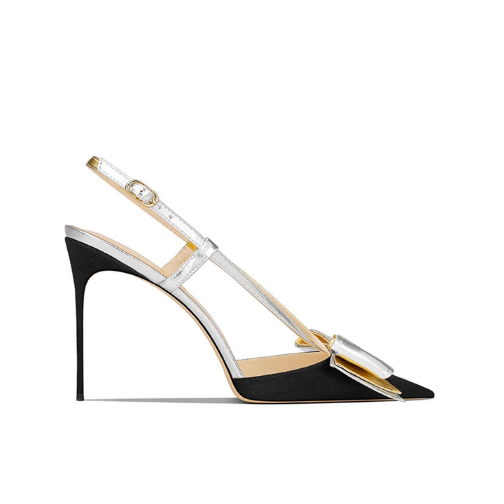 HURON Bow Mid Heel Sandals - 8cm
