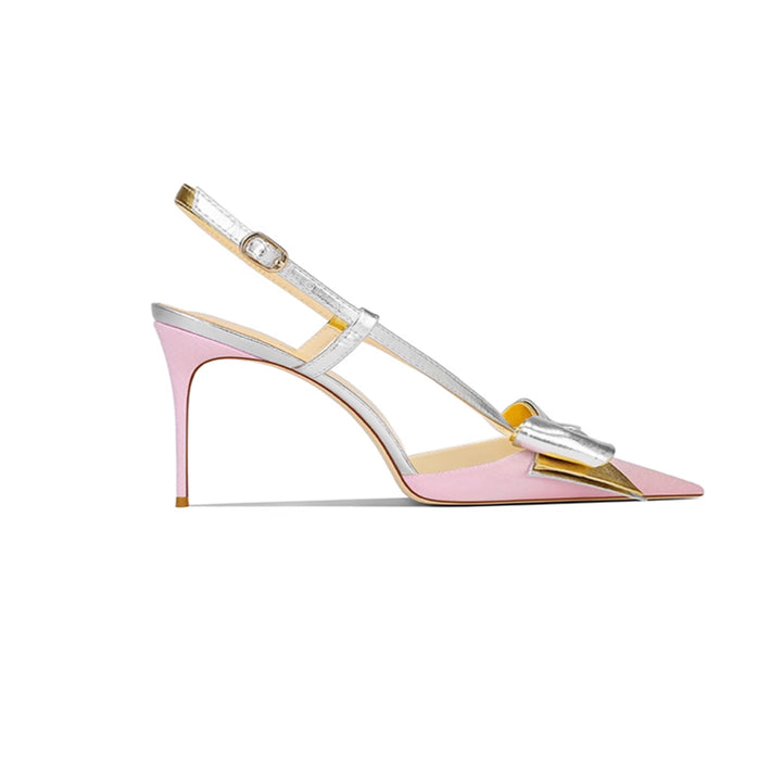 HURON Bow Mid Heel Sandals - 6cm