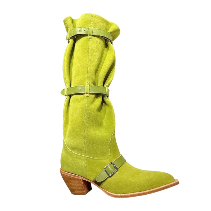 HUSIB Buckled Knee High Boots