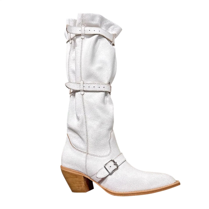 HUSIB Buckled Knee High Boots
