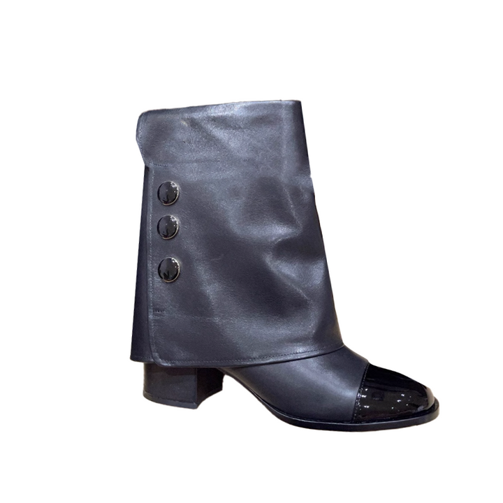 HUVCI Button Ankle Boots