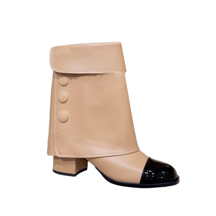 HUVCI Button Ankle Boots