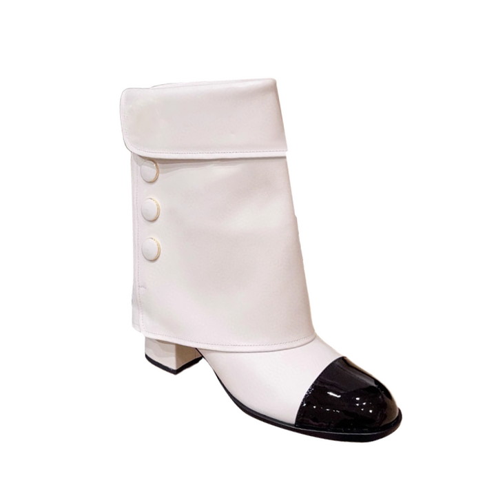 HUVCI Button Ankle Boots