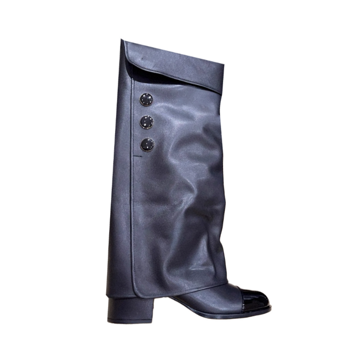 HUVCI Button Knee High Boots