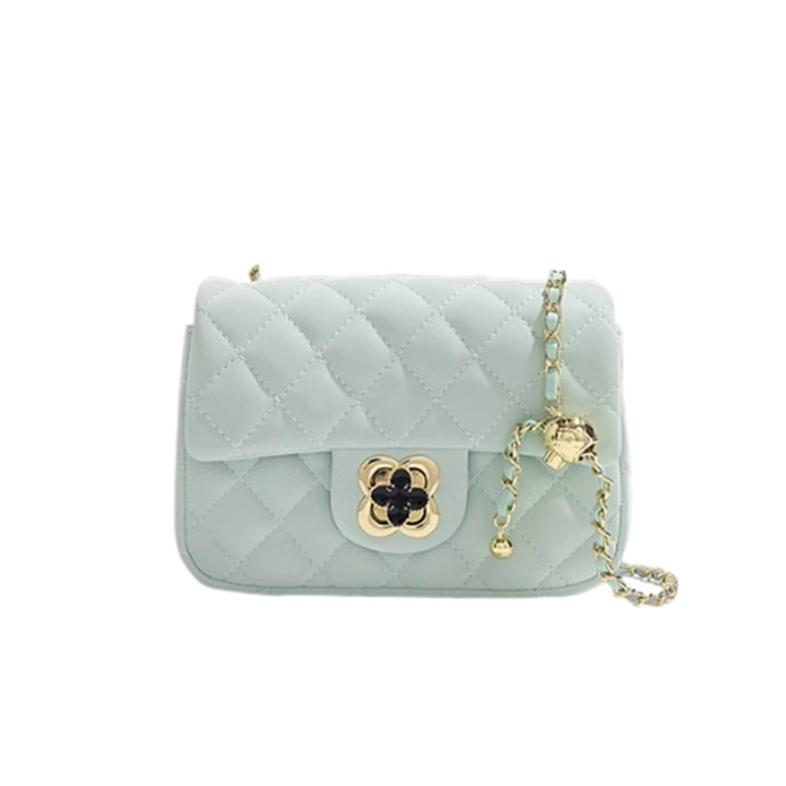 HUVCT Metal Lock Quilted Cross Body Bag
