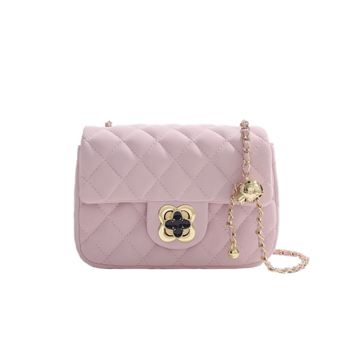 HUVCT Metal Lock Quilted Cross Body Bag