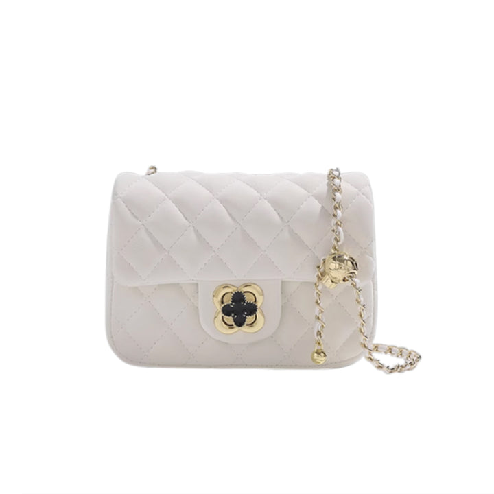HUVCT Metal Lock Quilted Cross Body Bag