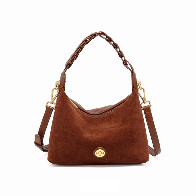 JANVE Suede And Leather Tote Bag