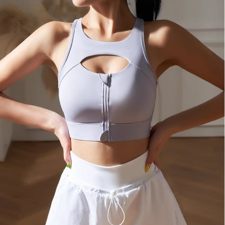 JERCU Yoga Pilates Cut Out Fitted Sports Bra