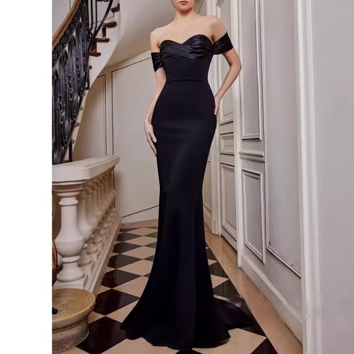 JIWEA Off-Shoulder Evening Dress Gown