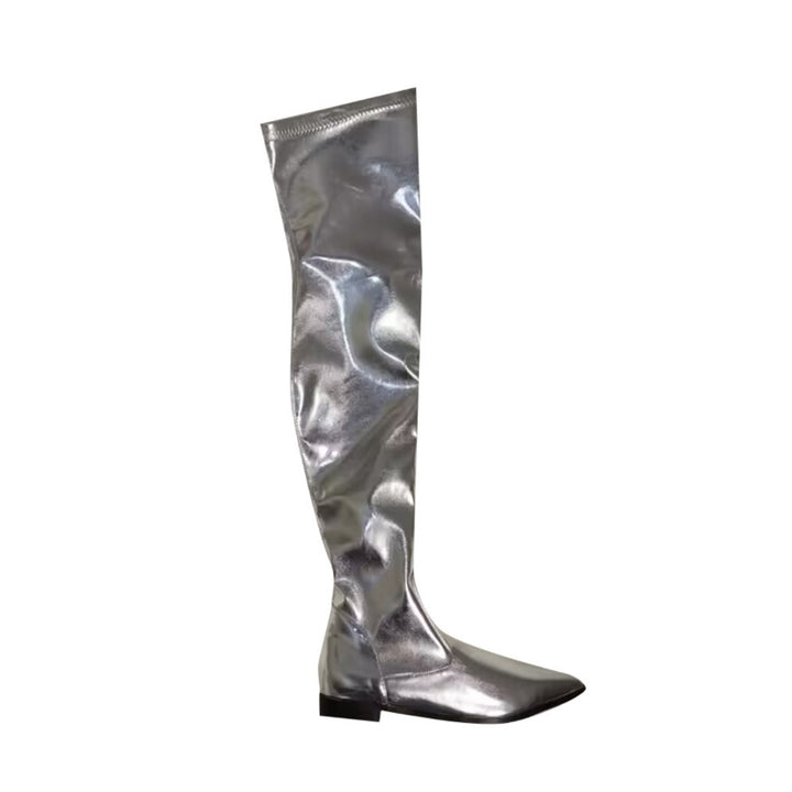 JOLRE Patent Leather Over The Knee Boots