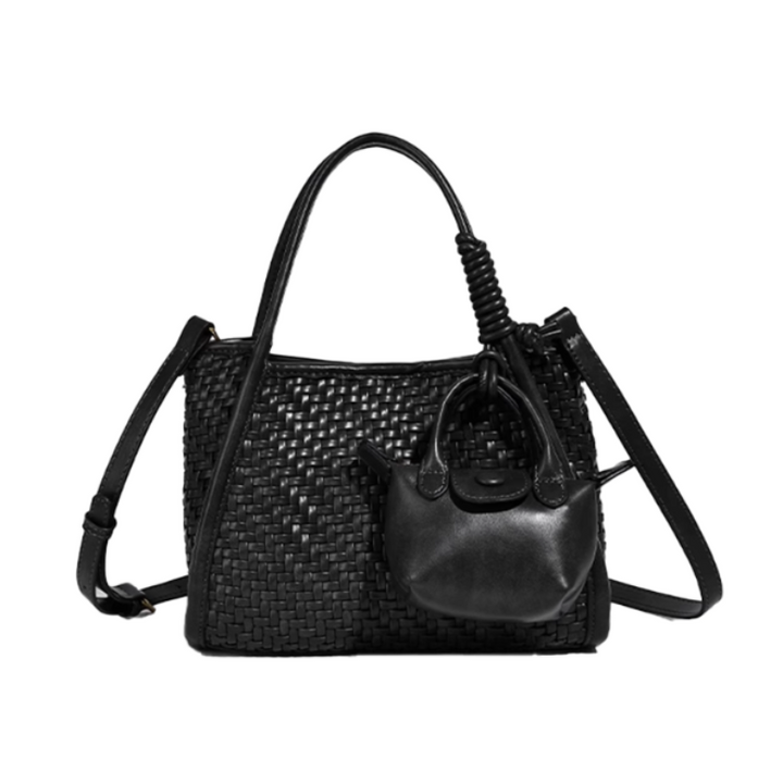 JUCTO Bag Detailed Braided Tote Bag