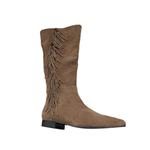 JUFAI Fringed Knee High Boots