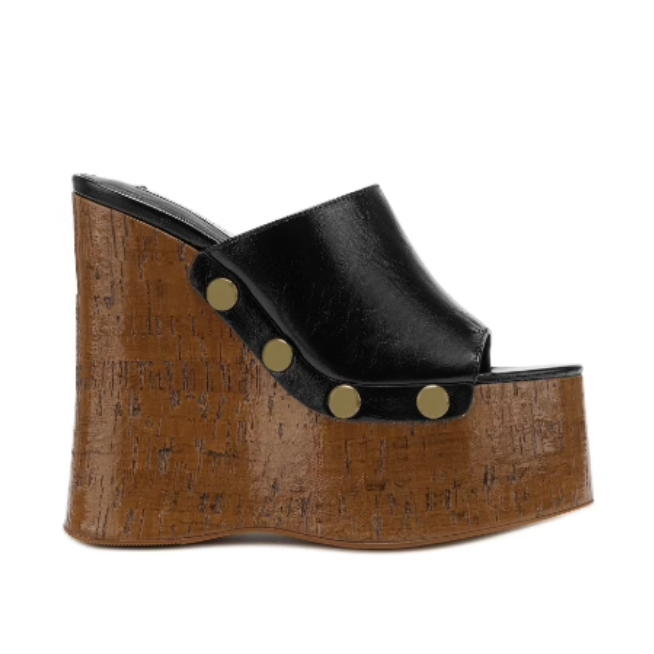 JUKCA Studded Platform Mules Sandals