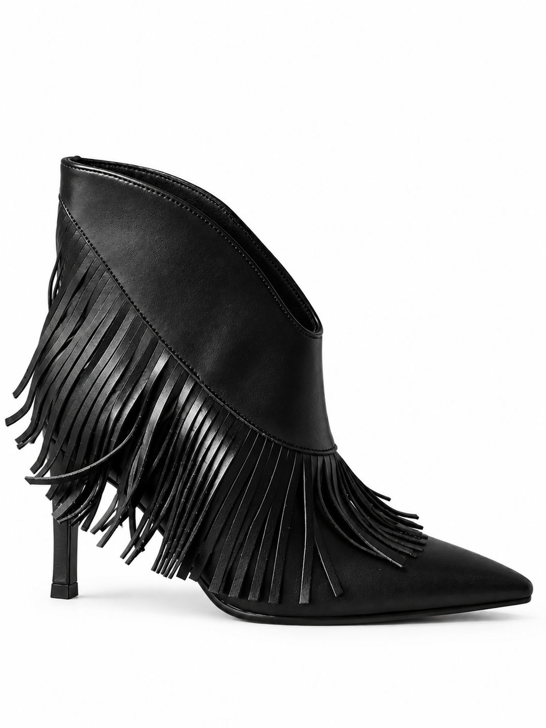 JUKCI TASSELS HIGH HEEL ANKLE BOOTS