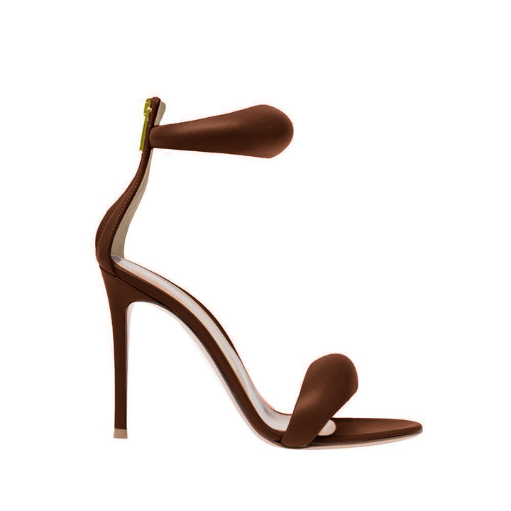 KAFIN Ankle Strap Leather Stiletto High Heel Sandals - 9.5cm