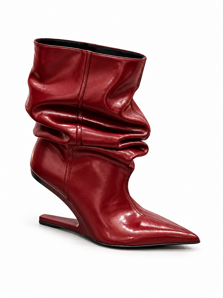 KALCI SCULPTURED HEEL ANKLE BOOTS