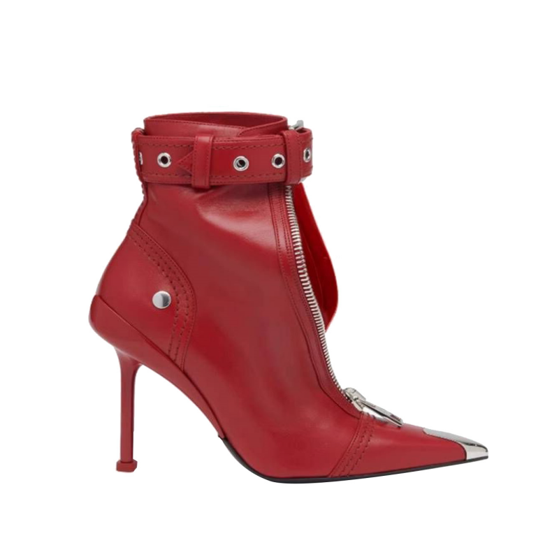 KECIA Buckled High Heel Ankle Boots