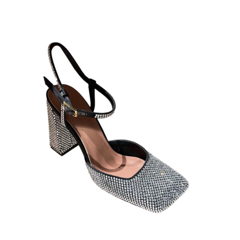 KEMOT Diamante Block Heel Sandals