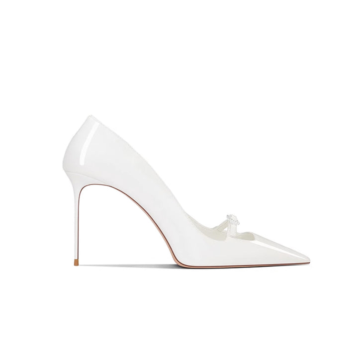 KERVA Diamante Buckled Mid Heel Pumps - 8cm