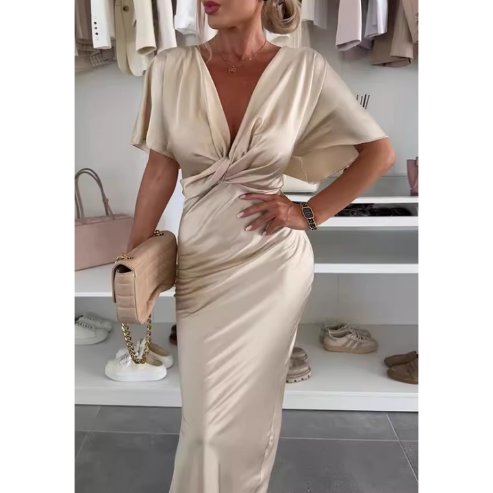 KETVU V Neck Midi Dress