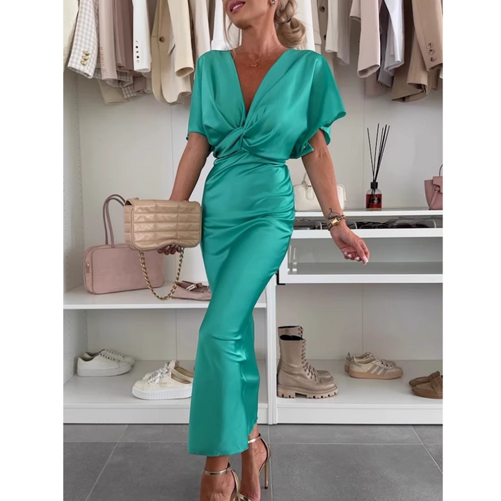 KETVU V Neck Midi Dress