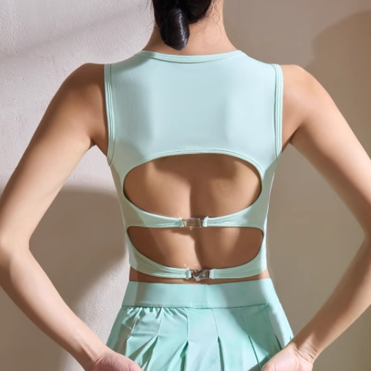 KEUSV Yoga Pilates Cut Out Fitted Sports Bra