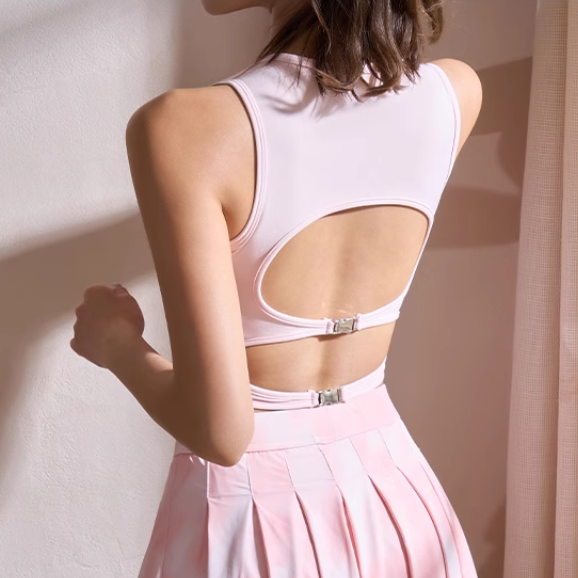 KEUSV Yoga Pilates Cut Out Fitted Sports Bra