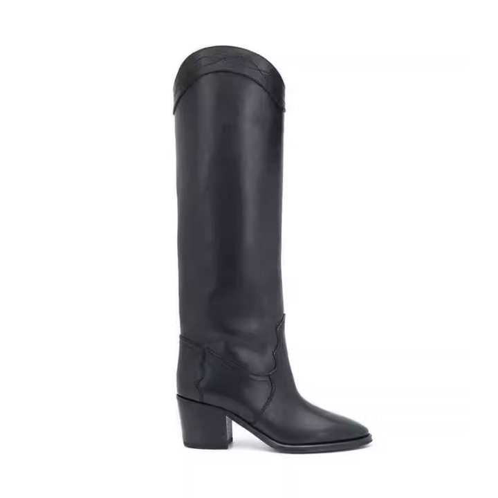KIERA Block Heel Knee High Boots - 6cm