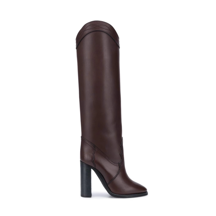 KIERA Block Heel Knee High Boots - 10cm