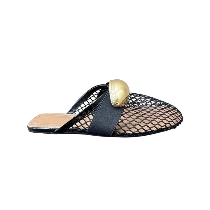 KOGRA Metal Embellished Slippers Slides