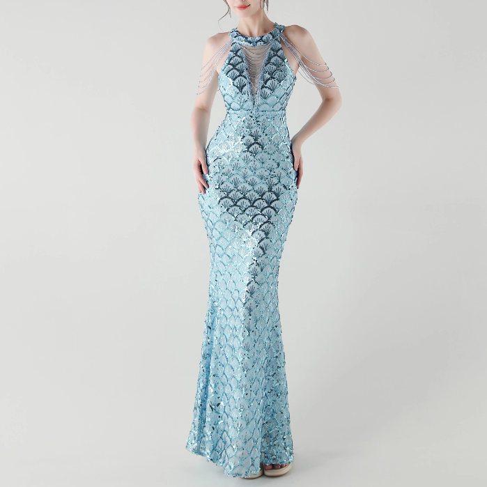 KOVTE Sequinned Evening Dress Gown