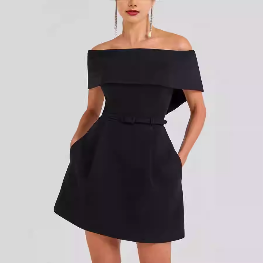 Black LACIV Off-Shoulder Mini Dress | i The Label I The Label Black LACIV Off-Shoulder Mini Dress | i The Label I The Label