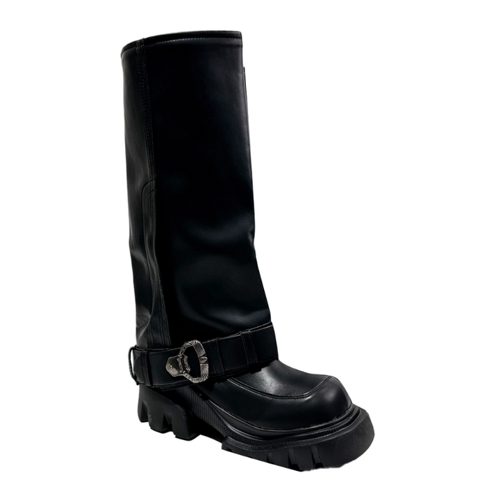 LAVFA Buckled Knee High Boots
