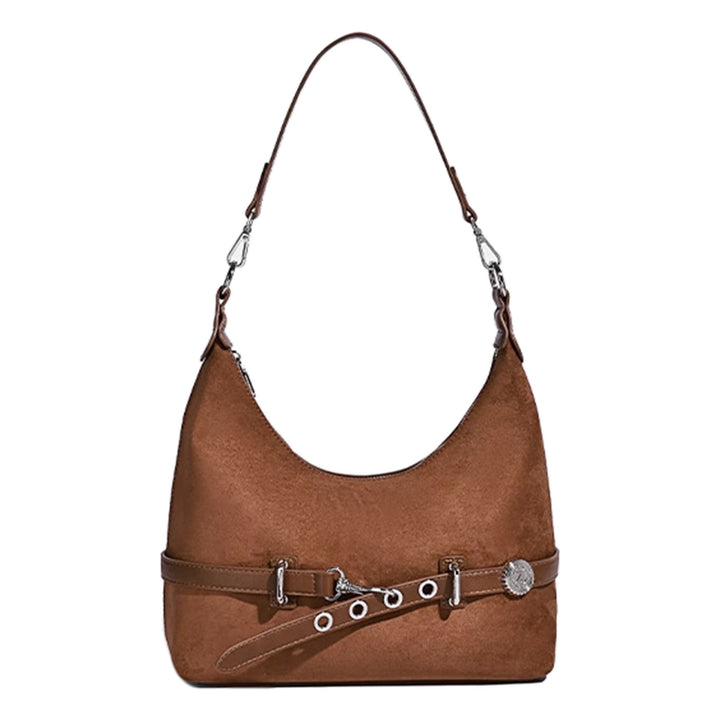LAVNN Buckled Suede Tote Bag