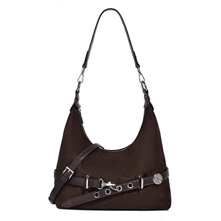 LAVNN Buckled Suede Tote Bag