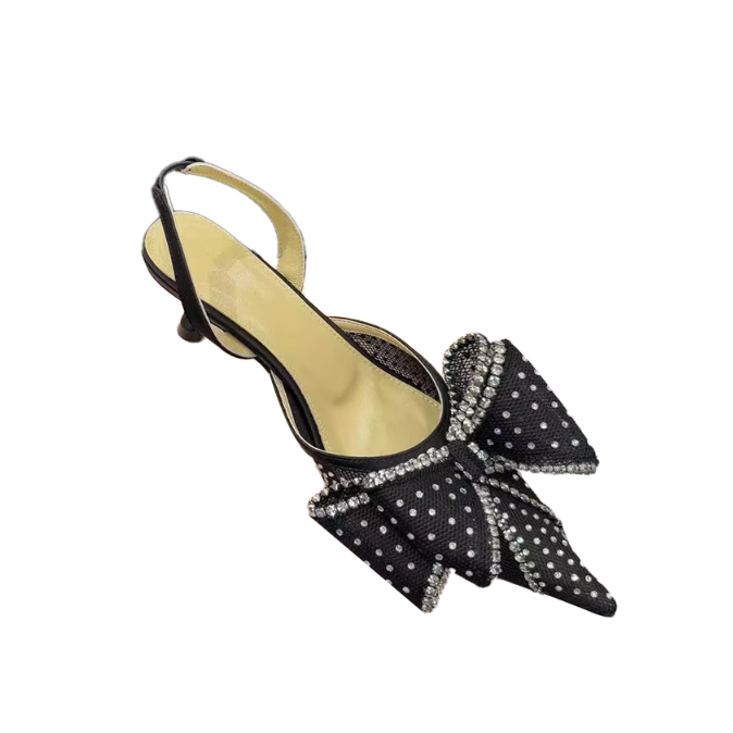 LAVUK Diamante Kitten Heel Sandals