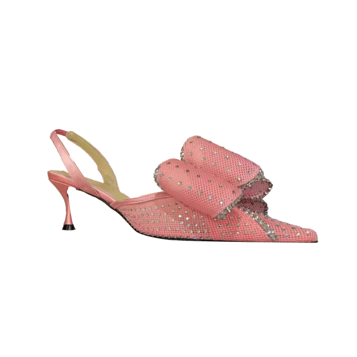 LAVUK Diamante Kitten Heel Sandals