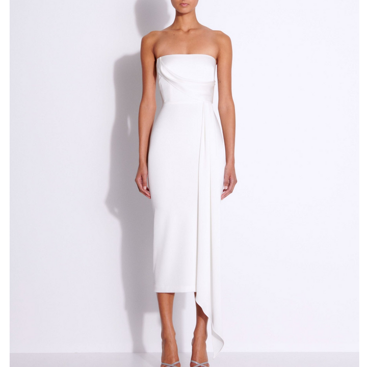 LECAN Asymmetric Hem Tube Evening Dress Gown