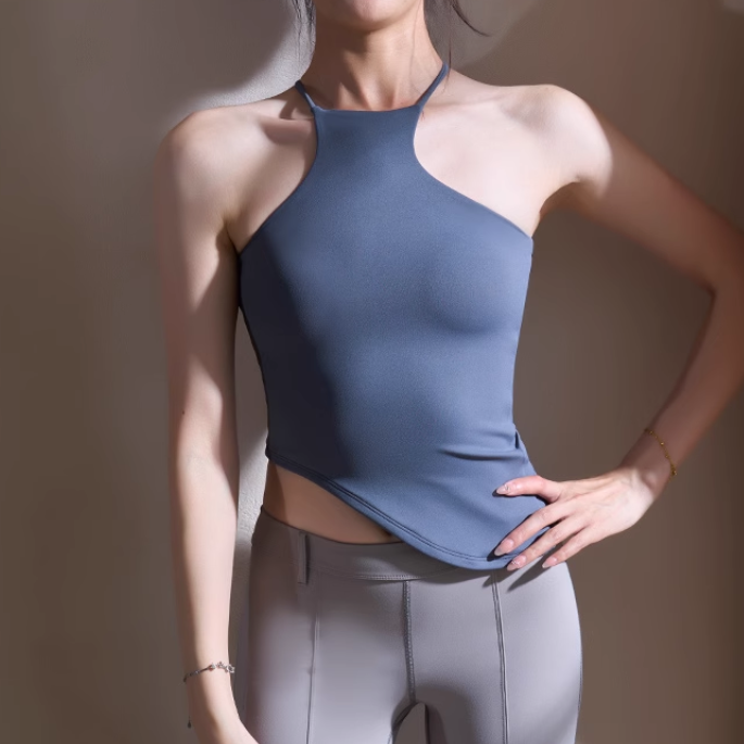 LEDAC Yoga Pilates Asymmetric Hem Fitted Sports Bra