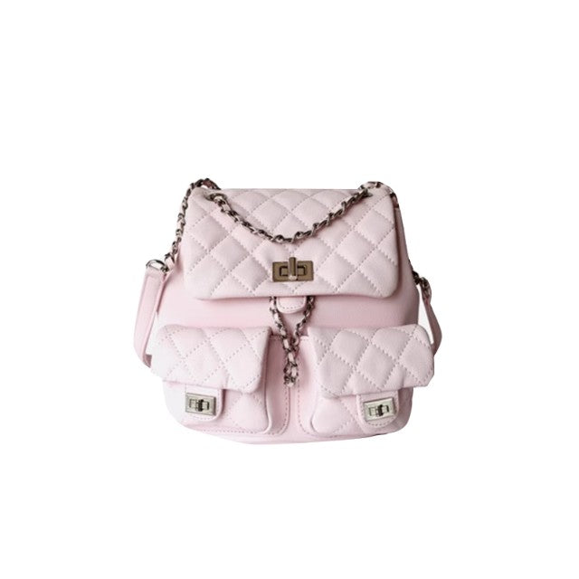 LEIJA Buckled Quilted Backpack Bag