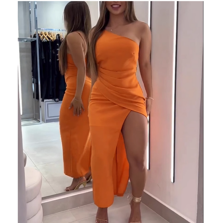 LEJUN Off-Shoulder Slip Dress